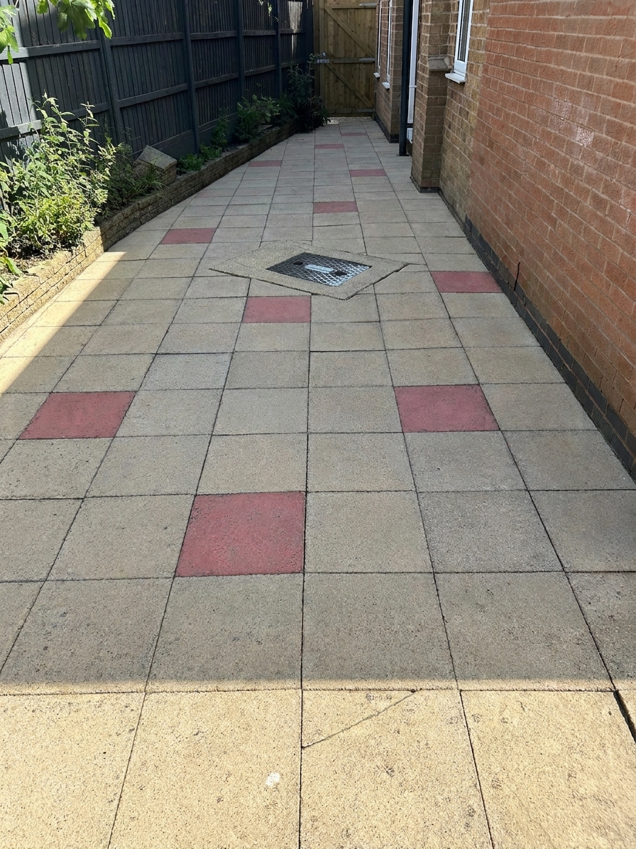 Slabs after jet washing - restored paving